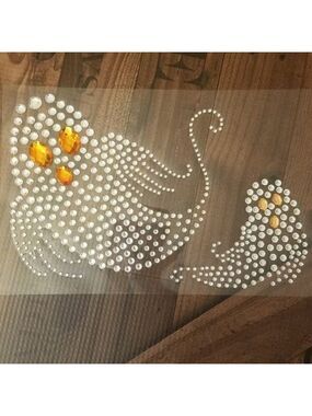 BLING Rhinestone 2 ghosts stickers set Halloween